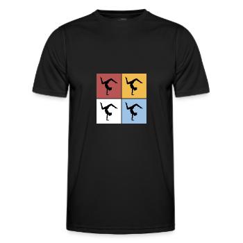 Quadrate Bodenturnen Gymnastik Sport Hobby - Männer Funktions-T-Shirt - Schwarz - Vorne - AI Model Male 178 dark (178cm)