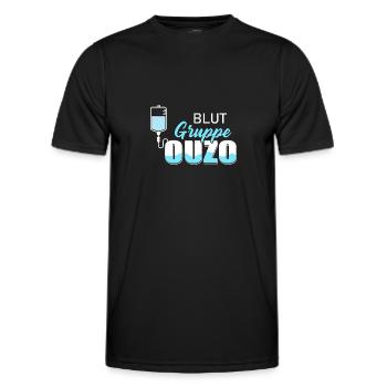 Blutgruppe Ouzo Schnaps Griechenland Saufen - Männer Funktions-T-Shirt - Schwarz - Vorne - AI Model Male 178 dark (178cm)