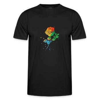 Rose Roses Rose Garden Gardener - Men's Functional T-Shirt - black - Front - AI Model Male 178 dark (178cm)