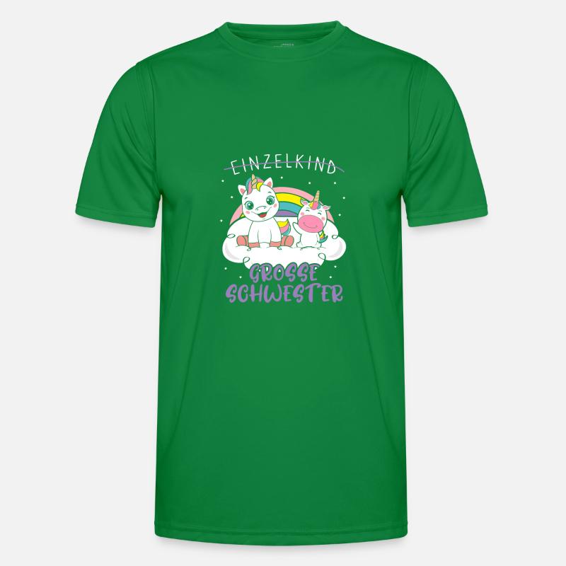 Einzelkind Große Schwester Einhorn Männer Funktions-T-Shirt