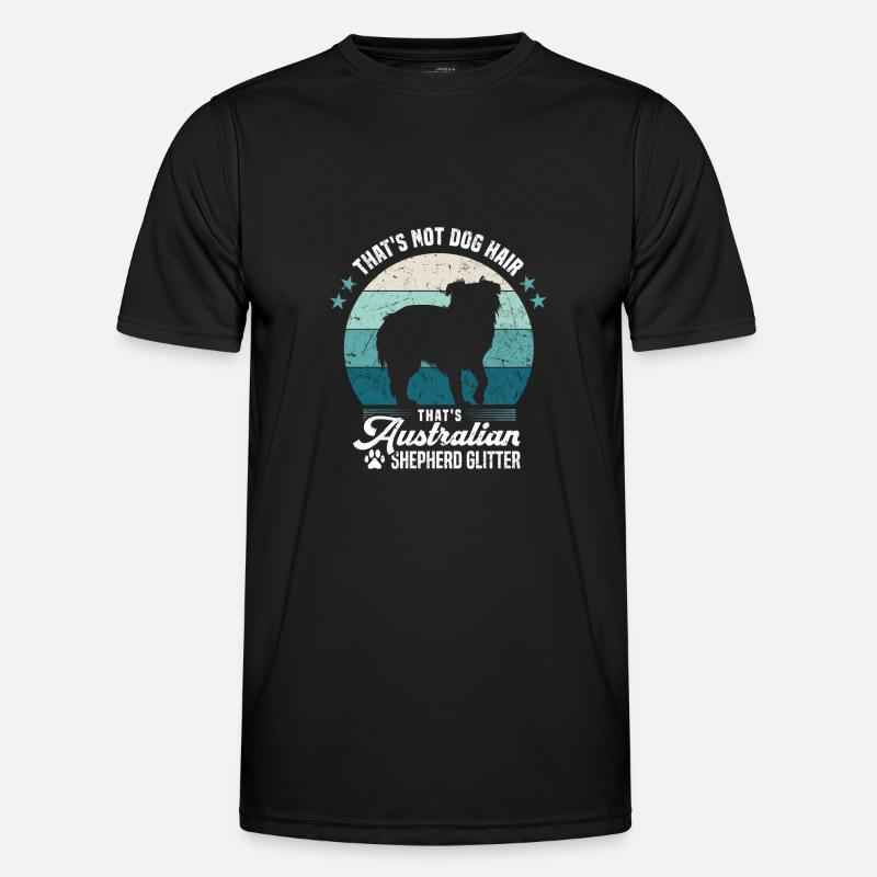 Australian Shepherd Glitzer Aussie Hunde - Männer Funktions-T-Shirt - Schwarz