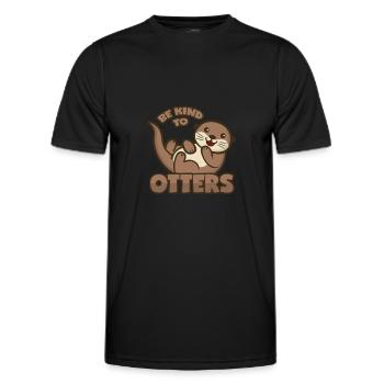 Otter Pun - Men's Functional T-Shirt - black - Front - AI Model Male 178 dark (178cm)