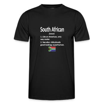Afrique du Sud Drapeau Afrique du Sud Afrique du Sud Racines - T-shirt sport Homme - noir - Devant - AI Model Male 178 dark (178cm)