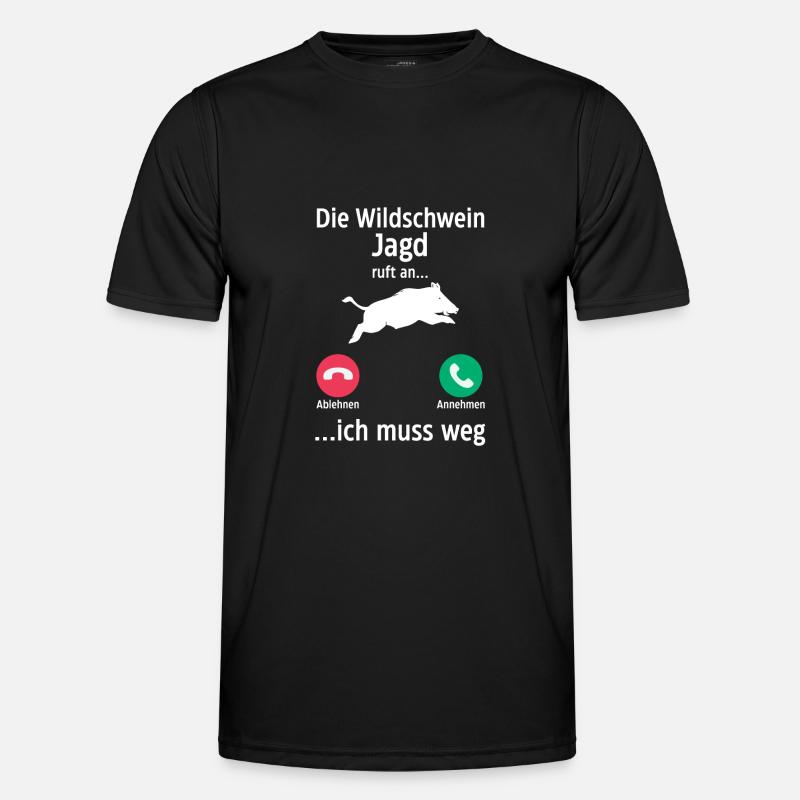 Jäger Wildschweinjäger Jagd - Männer Funktions-T-Shirt - Schwarz