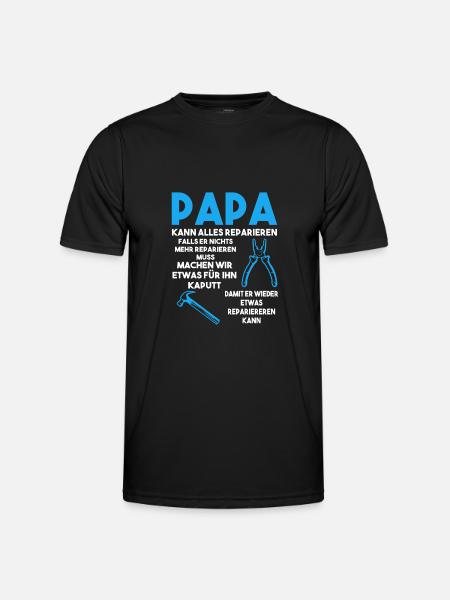 Papa Handwerker Reparieren Geschenk - Männer Funktions-T-Shirt - Schwarz
