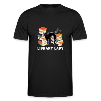 Bibliothèque Bibliothécaire Bibliothèques Cadeau - T-shirt sport Homme - noir - Devant - AI Model Male 178 dark (178cm)