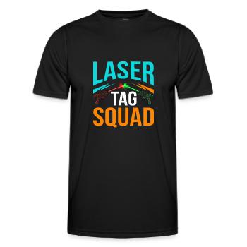 Laser Tag Laser Tag Laser Game Laser Game Player - Men's Functional T-Shirt - black - Front - AI Model Male 178 dark (178cm)