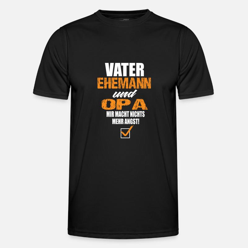 Vater Ehemann und Opa - Männer Funktions-T-Shirt - Schwarz