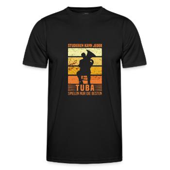 Tuba - Männer Funktions-T-Shirt - Schwarz - Vorne - AI Model Male 178 dark (178cm)