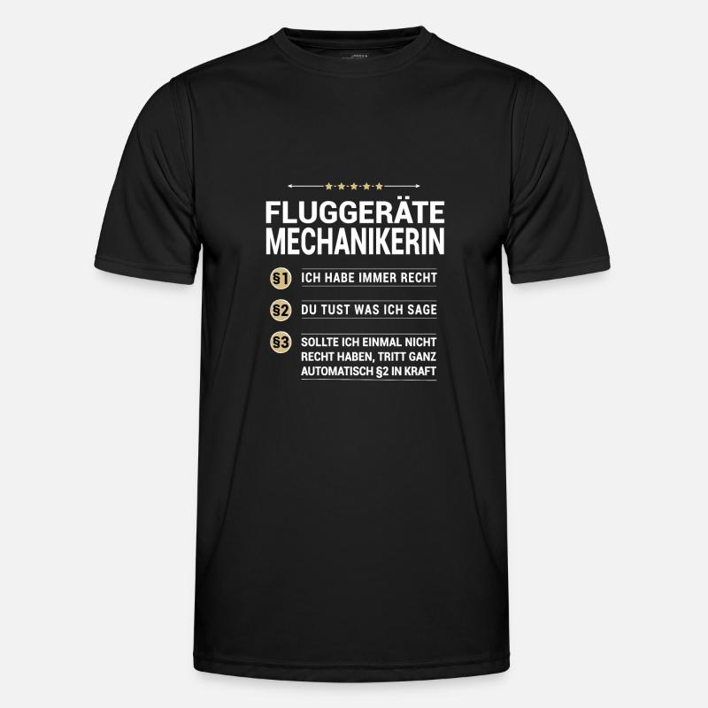 Fluggerätemechanikerin Beruf eigenen Paragraphen - Männer Funktions-T-Shirt - Schwarz