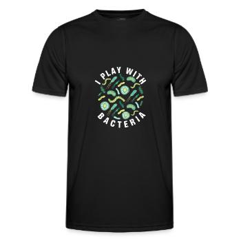I Play With Bacteria Funny Micobiology - Männer Funktions-T-Shirt - Schwarz - Vorne - AI Model Male 178 dark (178cm)