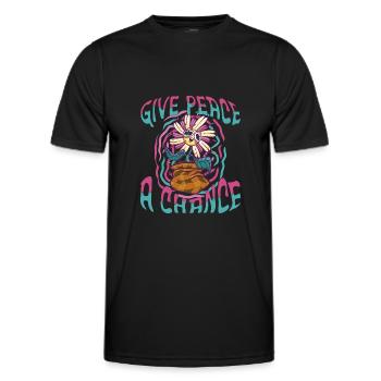 Trippy Flower - Männer Funktions-T-Shirt - Schwarz - Vorne - AI Model Male 178 dark (178cm)