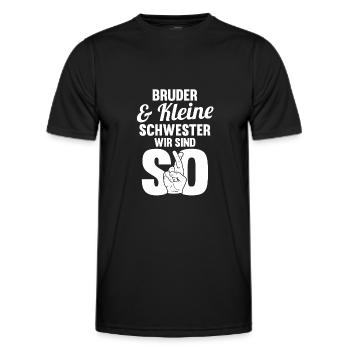 Bruder & Kleine Schwester wir sind so - Männer Funktions-T-Shirt - Schwarz - Vorne - AI Model Male 178 dark (178cm)