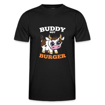 Kumpel nicht Burger süßes Kuh Kalb Kalb - Männer Funktions-T-Shirt - Schwarz - Vorne - AI Model Male 178 dark (178cm)