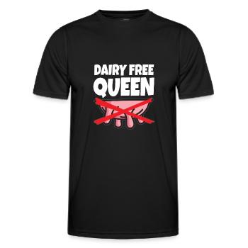 Dairy-free Queen Lactose Intolerance Oat Milk - Men's Functional T-Shirt - black - Front - AI Model Male 178 dark (178cm)