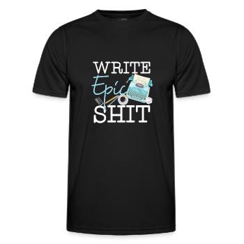 Writing Typewriter Novel Writer & - Männer Funktions-T-Shirt - Schwarz - Vorne - AI Model Male 178 dark (178cm)