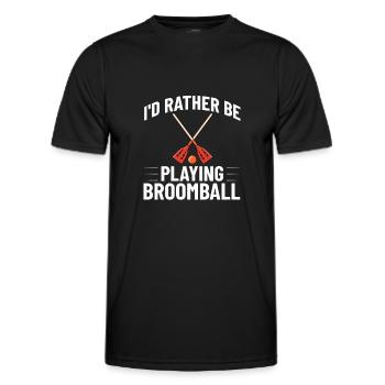 Broomball Stock Jeu de joueur de balle Jeu de joueur - T-shirt sport Homme - noir - Devant - AI Model Male 178 dark (178cm)