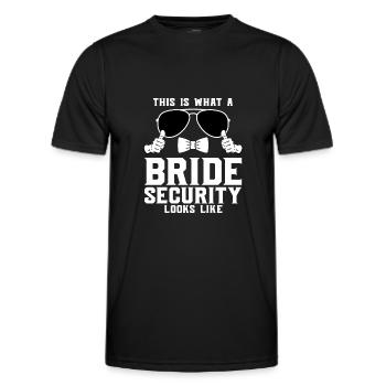Safety of the Bride Wedding Bridal Gift - Men's Functional T-Shirt - black - Front - AI Model Male 178 dark (178cm)