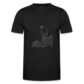 Oiseau Forêt Arbre Oiseau Motif Nature Animal Motif - T-shirt sport Homme - noir - Devant - AI Model Male 178 dark (178cm)