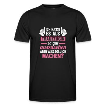 Trauzeugin - Männer Funktions-T-Shirt - Schwarz - Vorne - AI Model Male 178 dark (178cm)