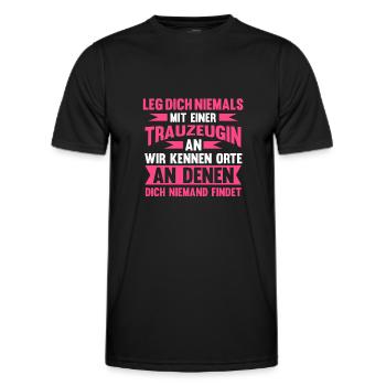 Trauzeugin - Männer Funktions-T-Shirt - Schwarz - Vorne - AI Model Male 178 dark (178cm)