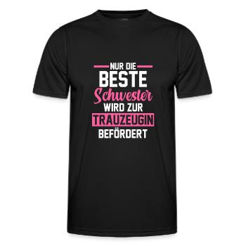 Schwester Trauzeugin - Männer Funktions-T-Shirt - Schwarz - Vorne - AI Model Male 178 dark (178cm)