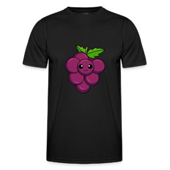Grape Comic - Men's Functional T-Shirt - black - Front - AI Model Male 178 dark (178cm)