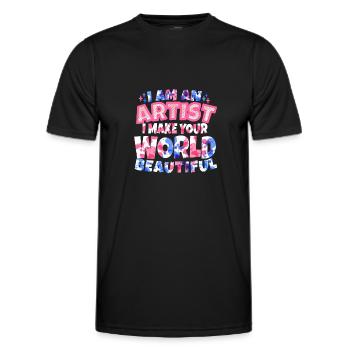 Artist Painting Painter Art Color Art Teacher - Men's Functional T-Shirt - black - Front - AI Model Male 178 dark (178cm)