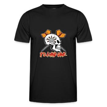 Fléchettes disant C’est un jeu d’ avec flèche de fléchette - T-shirt sport Homme - noir - Devant - AI Model Male 178 dark (178cm)