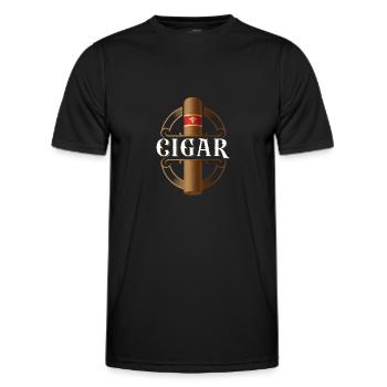 Cigar Smoking Vintage Cigar - Men's Functional T-Shirt - black - Front - AI Model Male 178 dark (178cm)