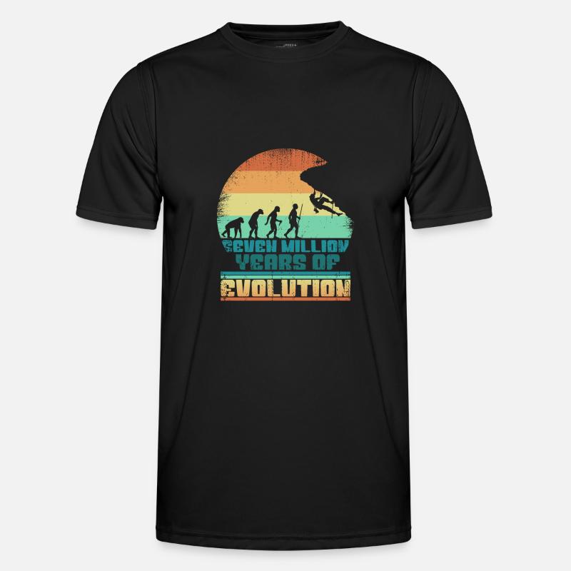 Climbers Climbing Bouldering Evolution 005-144 - Men's Functional T-Shirt - black