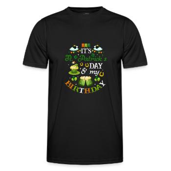 St Patricks Day Birthday - Männer Funktions-T-Shirt - Schwarz - Vorne - AI Model Male 178 dark (178cm)
