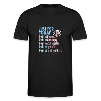 Reiki Energy Shirt for Reiki Master - Men's Functional T-Shirt - black - Front - AI Model Male 178 dark (178cm)