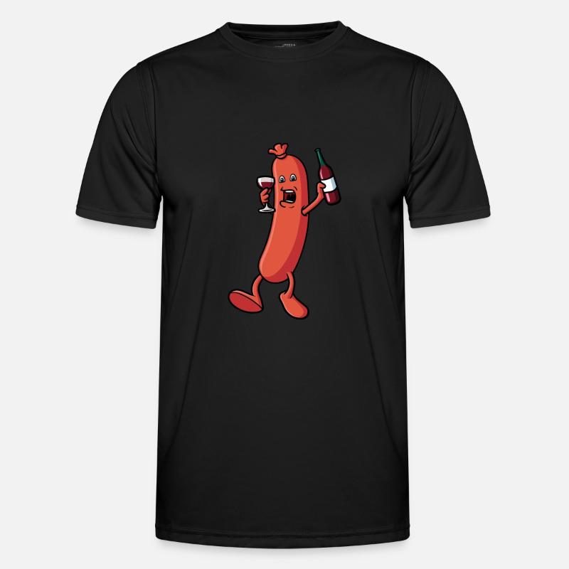 Sausage that drinks wine Men's Functional T-Shirt