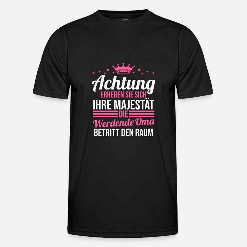 Werdende Oma - Männer Funktions-T-Shirt - Schwarz