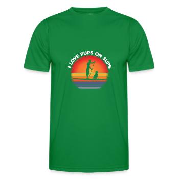 I Love Pups On SUP Board's Stand Up Paddle - Männer Funktions-T-Shirt - Kelly Green - Vorne - AI Model Male 178 dark (178cm)
