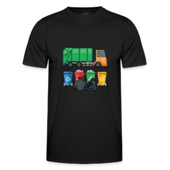 Müllwagen Recyceln Wiederverwenden Planet Save - Männer Funktions-T-Shirt - Schwarz - Vorne - AI Model Male 178 dark (178cm)