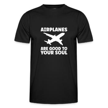 Airplane Airplane Gift - Men's Functional T-Shirt - black - Front - AI Model Male 178 dark (178cm)