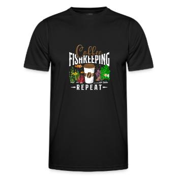 Saltwater Aquarium Coffee Coffee - Men's Functional T-Shirt - black - Front - AI Model Male 178 dark (178cm)