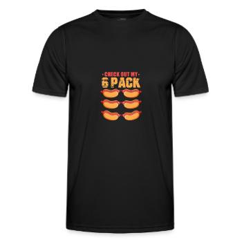 Hot Dog Six Pack - Männer Funktions-T-Shirt - Schwarz - Vorne - AI Model Male 178 dark (178cm)