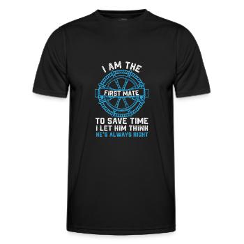 first mate sail Design for a sailing or boat - Männer Funktions-T-Shirt - Schwarz - Vorne - AI Model Male 178 dark (178cm)