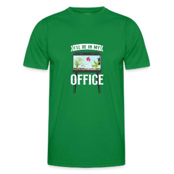 Aquarium d’eau salée Je serai dans mon - T-shirt sport Homme - vert - Devant - AI Model Male 178 dark (178cm)