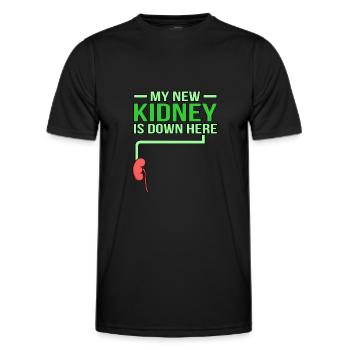 Le rein est en bas ici - T-shirt sport Homme - noir - Devant - AI Model Male 178 dark (178cm)
