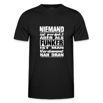 Funker - Männer Funktions-T-Shirt - Schwarz - Vorne - AI Model Male 178 dark (178cm)