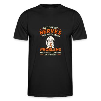 Graphic on sensitization for multiple sclerosis - Men's Functional T-Shirt - black - Front - AI Model Male 178 dark (178cm)