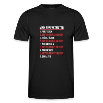 Trauzeuge - Männer Funktions-T-Shirt - Schwarz - Vorne - AI Model Male 178 dark (178cm)