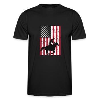 Rodeo Riding - Men's Functional T-Shirt - black - Front - AI Model Male 178 dark (178cm)