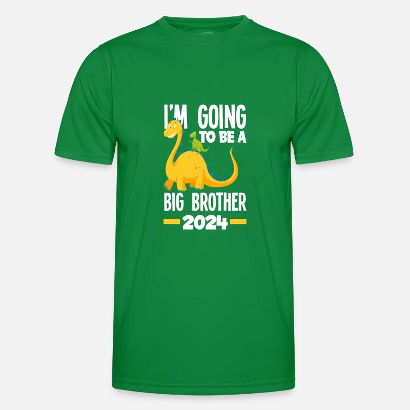 Ich Werde Ein Großer Bruder 2024 Dino Dinosaurier Männer Funktions-T-Shirt