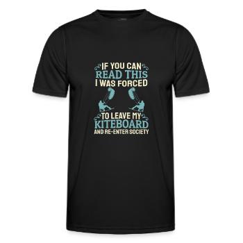 Kitesurfen Kiteboarding Kite Kiten - Männer Funktions-T-Shirt - Schwarz - Vorne - AI Model Male 178 dark (178cm)