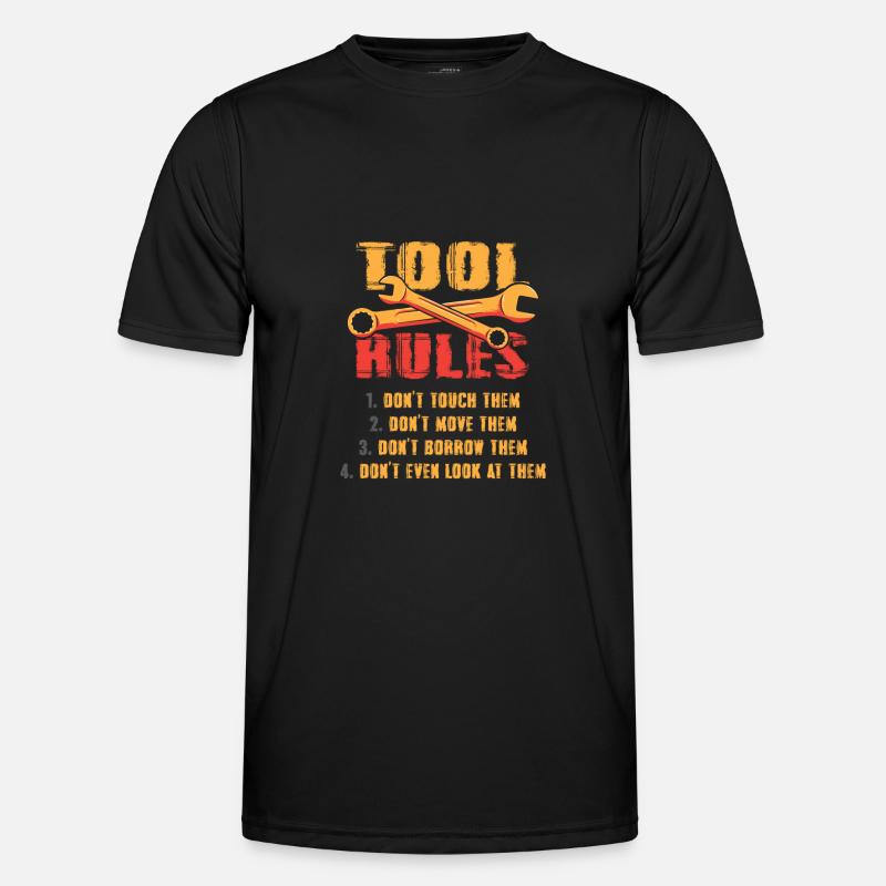 Funny Tools Rules Toolmaker Mechanic - Männer Funktions-T-Shirt - Schwarz